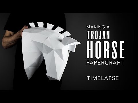 Papercraft Horse Trophy Head: Making A Low Poly Trojan Horse | Kablackout 3D Paper Templates