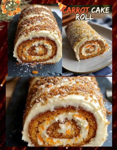 43K views · 424 reactions | Carrot Cake Roll with Cream Cheese...
