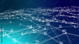 Abstract digital data nodes and connection paths within any type of network or system of networks. Animation for visuals, vj, light presentations or as motion background. Seamless Loop.