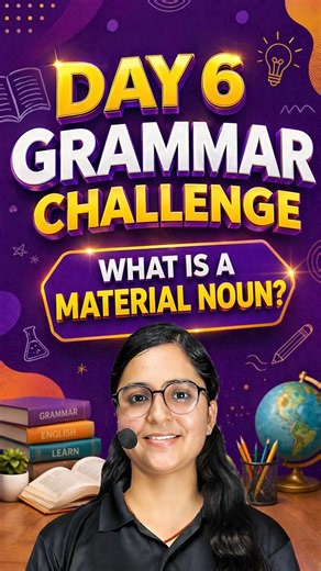 Day 6: Master Material Nouns in 60 Seconds! 📝 #englishgrammar
