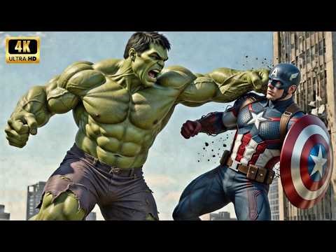 Unexpected Team-Up: Hulk vs Captain America Ultimate Fight | AI Superhero Film