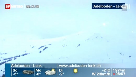 Webcam in Adelboden am Sonntagmorgen.