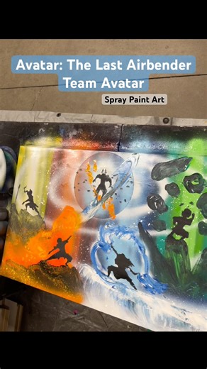 Avatar : The Last Airbender - Team Avatar spray paint art #avatarthelastairbender #avatar #atla