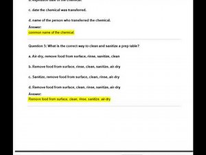 SERVSAFE CHAPTER 12 STUDY QUESTIONS & ANSWERSEXAM QUESTIONSActual Qs and Ans
