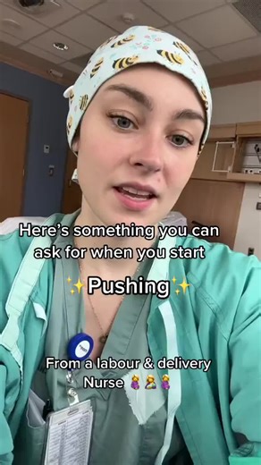 Here’s something you can ask for when it’s time to push your baby out! It may sound like a terrible idea to watch your hoohaa stretch but it can be really beautiful 🥰 And honestly it can be VERY helpful when you have a heavy epidural and don’t know exactly where to push! #labourandbirth #labouranddeliverynurse #nurse #postpartumbody #newborn #pushing #babytime #baby #pushingmirror #labourandelivery #labour #delivery #nurselife #newmom #pregnancy #epiduraltiktok #epidural #momsoftiktok #newbornb