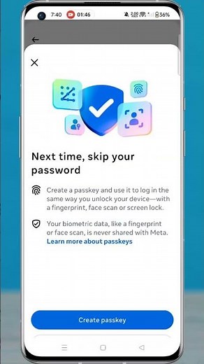 How to Create and Use Passkey on Facebook for Secure Login #shorts