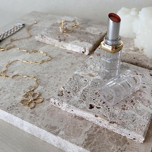 Natural Stone Photo Prop Stand, Jewelry Display Set, Bathroom Vanity Tray, Minimalist Travertine Display - Etsy