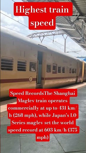#trainfacts Highest speed train in world 🌎