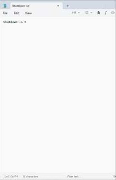 shut down computer from notepad new trick