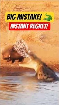 ‎Crocodile Attacks Porcupine – But Instantly Regrets It! 😱🔥#shortsfeed
