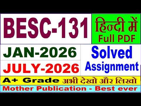 BESC 131 solved assignment 2026 in Hindi || besc 131 solved assignment 2025-26 || ignou besc131