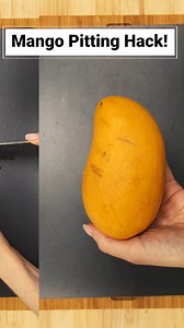 I saw this mango-cutting hack and had to try it. Does it work? Spoiler… YES! Just cut around the midsection, twist, and pull. You’re left with 2 beautiful mango cups. Cut, scoop, or fill with your favorite ice cream or yogurt. So many possibilities! Have you tried? We tried it with an Ataulfo mango (sometimes called honey or champagne mango), but we’ve seen it done with regular mangos too! | Hungry Girl