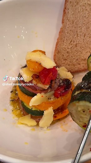 Roasted Veggie Stack with Homemade Bread Recipe