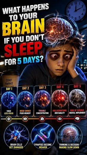 What Happens to Your Brain If You Don't Sleep for 5 Days? | The Science of Sleep Deprivation | facts
