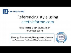 Referencing style using citethisforme.com
