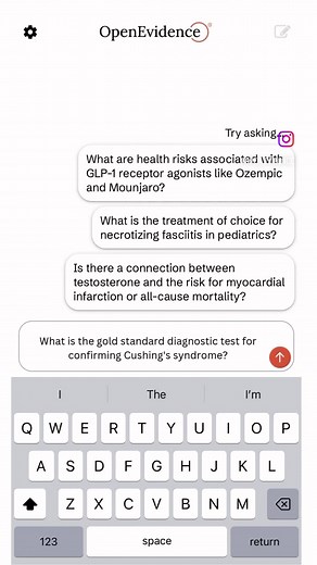 What is the gold standard diagnostic test for confirming Cushing's syndrome? Stumped? Find the answer with a quick search on OpenEvidence and see if you’re right by watching our story update! #MedicalKnowledge #HealthcareQuiz #openevidence #medschool #medicalschool #medicine