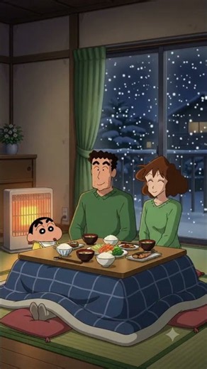 Shinchan’s Cozy Winter Night ❄️🍜❤️ #Shorts #Shinchan #ShinchanShorts #AnimeShorts #FunnyCartoons