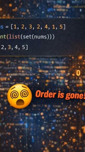 Cleaner list. Same order. ⚡#removeduplicates #python