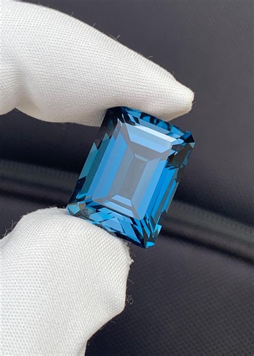 London Blue Topaz | Loupe-clean | Fancy Cut Gemstone | Deep Blue Jewelry Gem - Etsy