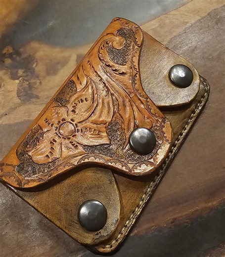 Tooled Leather Wallet - Etsy