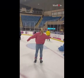 Ice skating fail, Taryn Terrell falls hard and hilariously when she tries ice skates