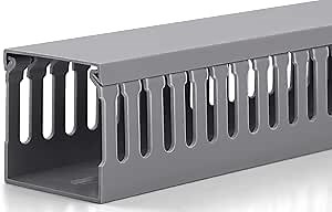 ZhiYo 3x3in Cable Raceway, 6.6FT(2xL3.2FT) Large Wire Tray, Cord Hider for Network Cable Management, Wire Covers for Cords Computer Under Desk, Cord Cover Wall Cable Hider Cable Cover, Gray