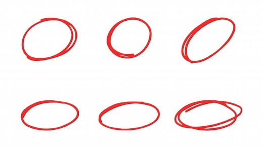 Animated Hand-Drawn Red Circle and Oval Highlights