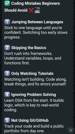 Coding Mistakes BeginnersShould Avoid