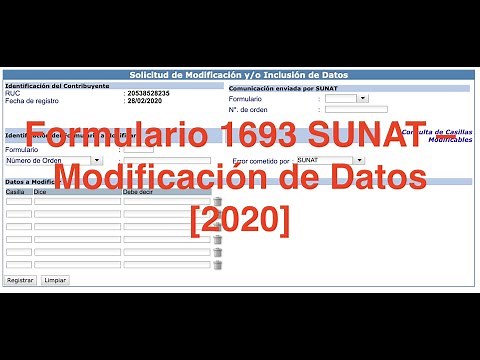 ✅ Formulario 1693 Sunat ✅– Modificación de Datos [2021]