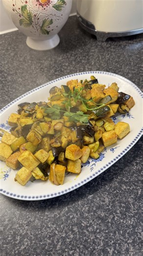 Simple Tofu with Aubergine and Zucchini Recipe