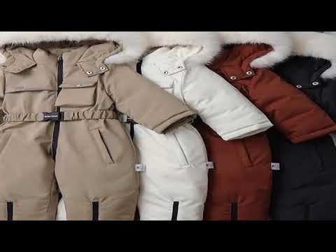 Children's Winter Skiwear Coat Thicken Baby Jumpsuit Warm Kids Ski Suit Waterproof Boys Overalls