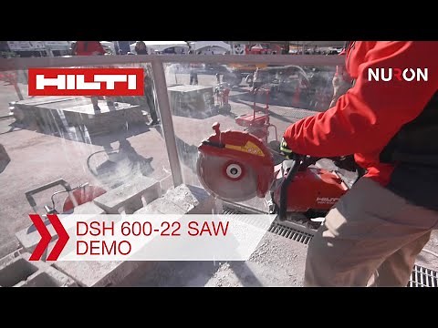 Demonstration of Hilti Nuron DSH 600-22 Cordless Cut-off Saw for cutting concrete, masonry, metal