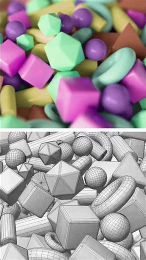 The GLOW UP! 💡 (Wireframe to Final) #satisfying #wireframevsrender #3dcompositing #art