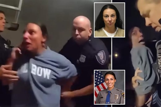 NJ cop who smashed in ex’s front door is seen ranting and cursing at cops who came to arrest her in new video: ‘I just f–king snapped’