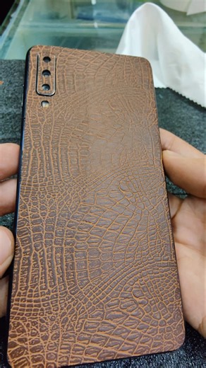 Brown Leather Crocodile Skin For Mobile Back