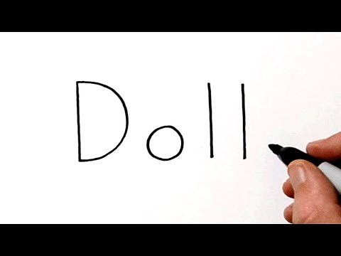 How to Draw a Doll Using the Word Doll - Very Easy!