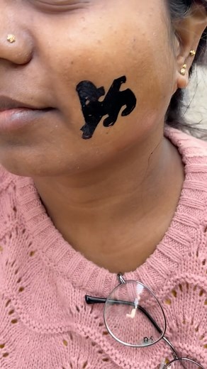 How to Draw Dog 🐕 on Face🥳 #art #drawingideas #shorts