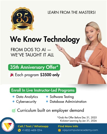 Enroll in live instructor-led IT programs designed for beginners