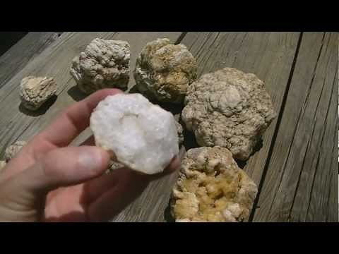 HD - Quartz Crystal Geodes - Crack Open Your Own! See What's Inside!