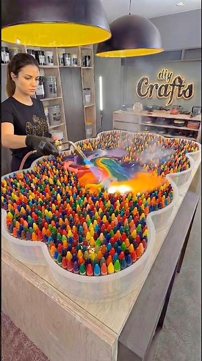 Luxury Kids Table Made from Crayons & Epoxy