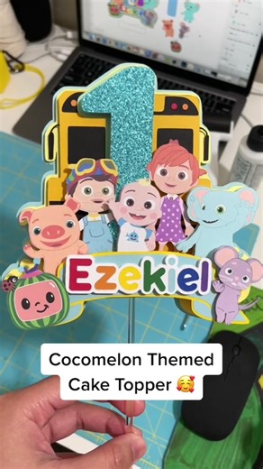 Custom Cocomelon Cake Topper for First Birthday Party