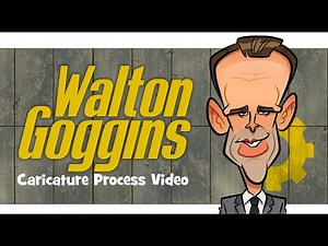 Walton Goggins (Cooper Howard from Fallout) Caricature art drawing process tutorial timelapse