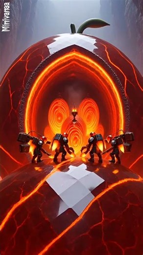 Tiny Fire Miners Opening the Ruby Mango Inferno Cavern #tinyworkers #trendingshorts #ytshorts