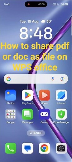 How to share pdf or doc as file in WPS office #wpsoffice #sharefiles #youtubeshorts #youtube