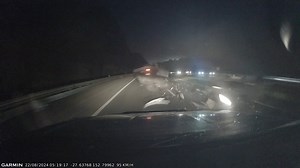 1.9M views · 12K reactions | "Cunningham Highway, Blackstone, Qld 22/08/2024 5:19am. Wow, I dodged a bullet, not even a scratch on my ute from the flying debris." Send us a video: https://dashcamownersaus.wetransfer.com/ Our Store: https://dashcamownersaus.com.au/ | Dash Cam Owners Australia | Facebook