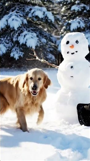 Dog Challenges Snowman Hat and Loses Instantly