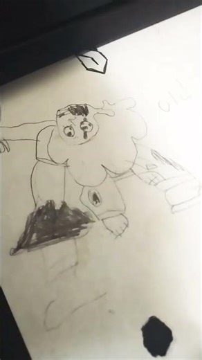 old and new drawings of corrupted steven