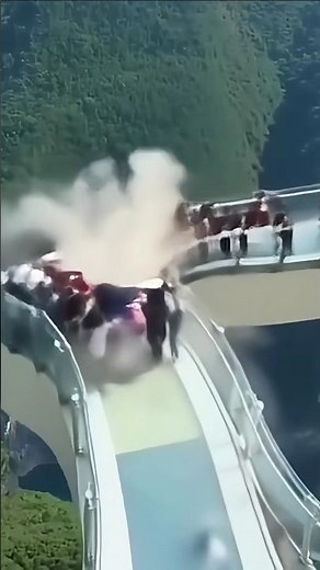 CHINA'S GLASS BRIDGE COLLAPSES #disaster #viral #short