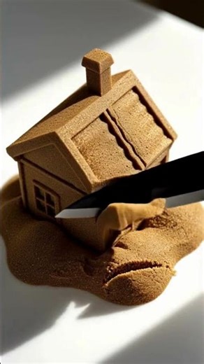 Kinetic Sand House |#asmr #trending #relaxing #viral #viral #satisfying #sandcutting #kineticsand