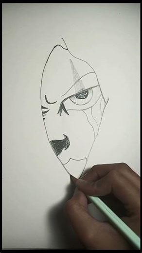 SCARY PENNYWISE DRAWING TUTORIAL | HORROR MOVIE ART. #shortfeed #pennywise #horror #art